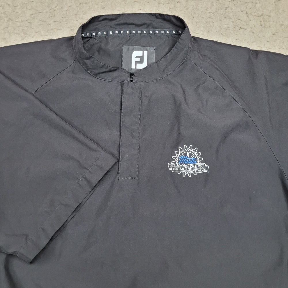 FootJoy‎ Golf Windbreaker 1/4 Zip Pullover Mens XL Black Performance Logo